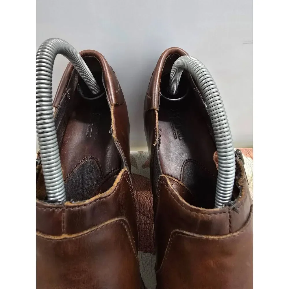 Born Carteret Ankle Bootie Heels W62501 Brown Leather Zip Women’s Size 10